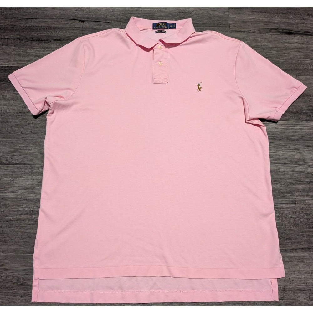 Polo Ralph Lauren Men's Pink Pima Soft Touch 100% Cotton Polo Size XL